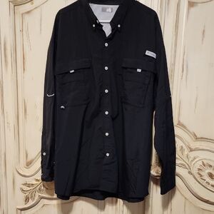 Columbia Men's Black PFG Button Down Shirt